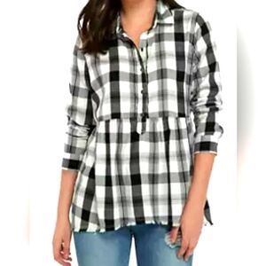 True Craft / Peplum Button Up Top / 2X